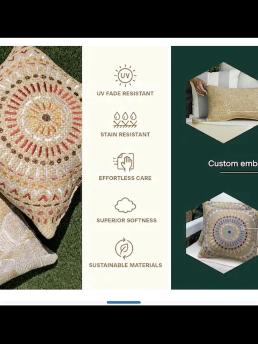 Home Depot pottery barn honeycomb raffia Coral Pattern Throw Outdoor Pillow set